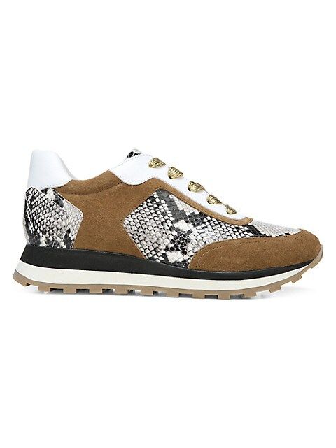 Hartley Snakeskin-Embossed Leather & Suede Sneakers | Saks Fifth Avenue