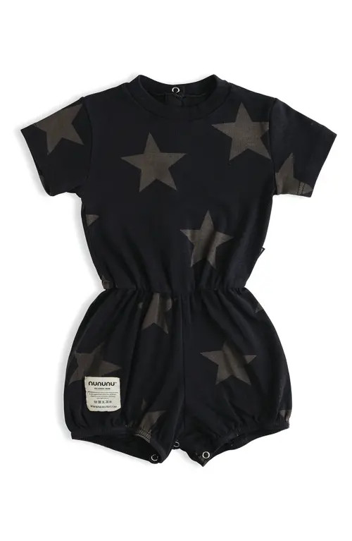 Nununu Kids' Star Yoga Romper in Black at Nordstrom, Size 4-5Y | Nordstrom