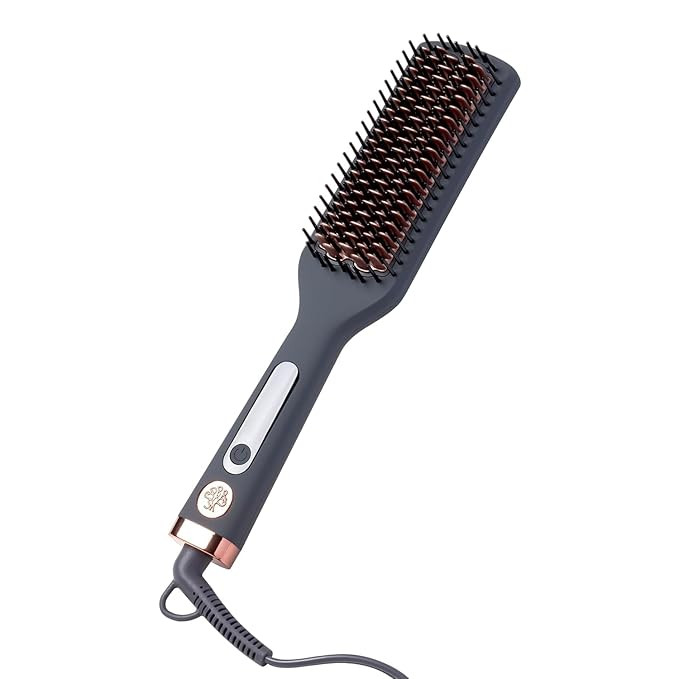 Hairitage Heated Ceramic Straightening Brush for Blowouts - Volumizing + Straightening - Anti-Fri... | Amazon (US)