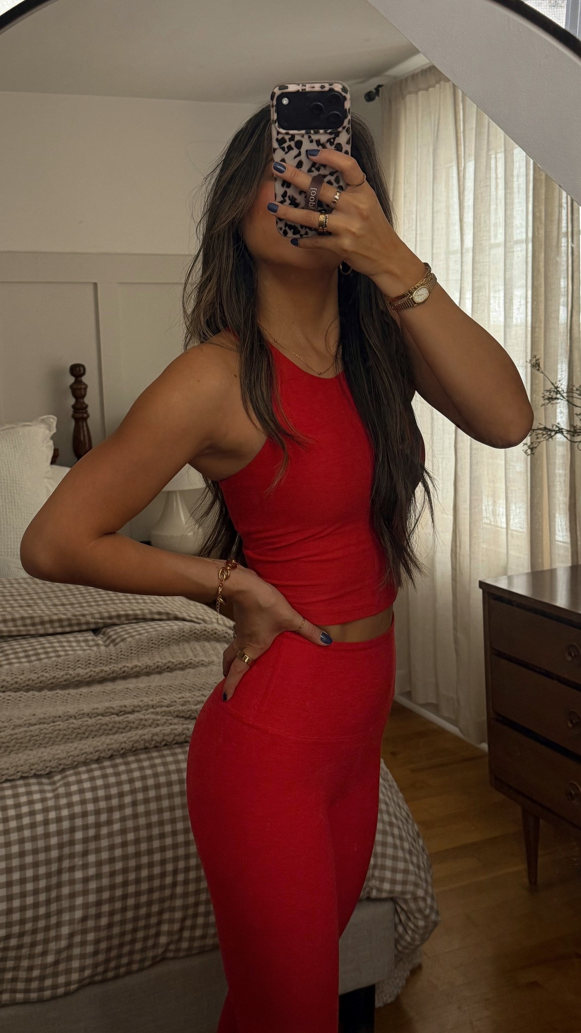 Spacedye Caught in Midi Leggings: Holly Red - size: XS
Spacedye High Neck Crop: Holly Red - size S
@nordstrom #NordstromPartner @beyondyoga #seekbeyond 
