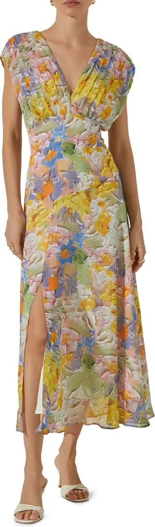 ASTR the Label Floral Pleated Bodice Midi Dress | Nordstrom | Nordstrom