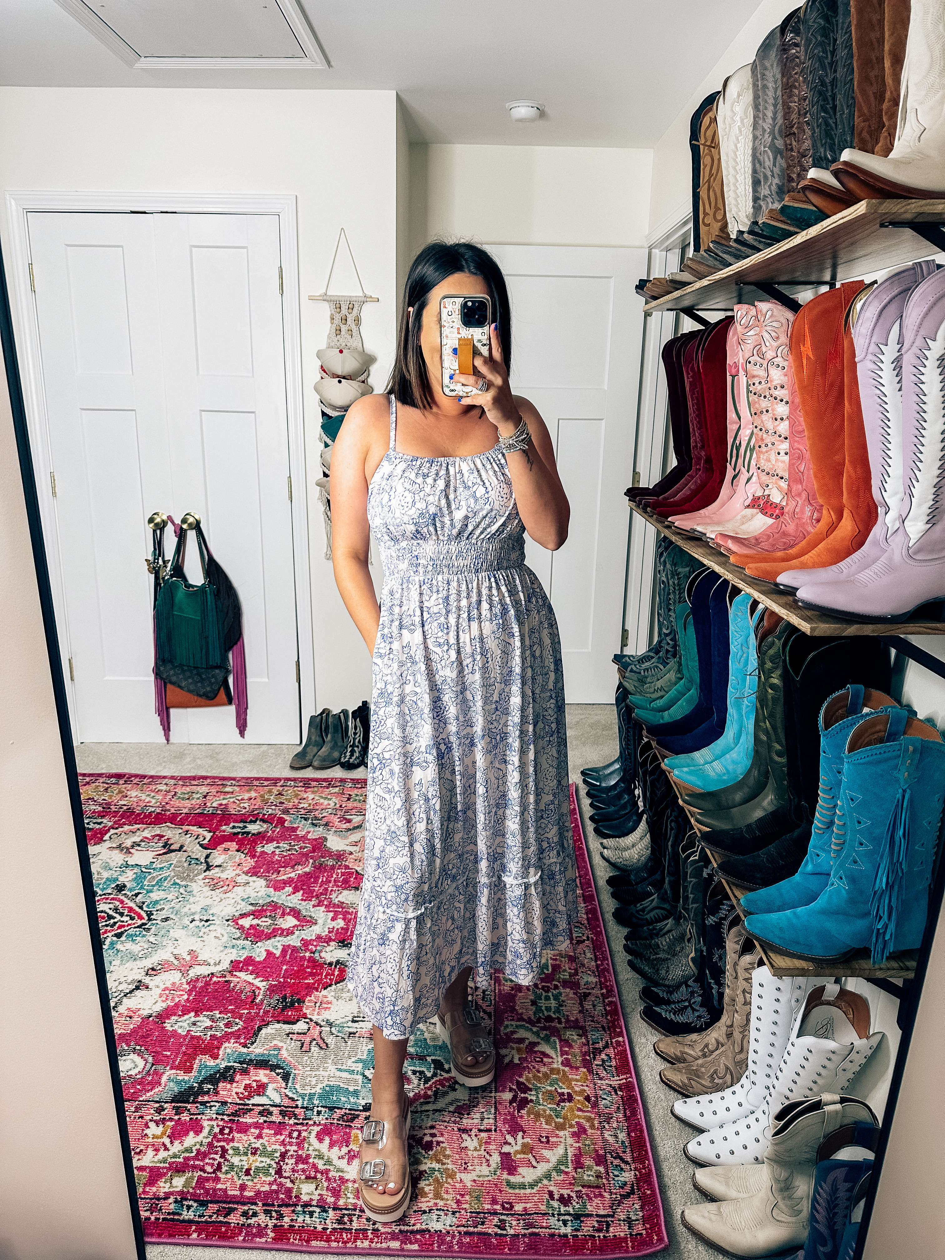 Wearing a medium in this blue and white maxi dress for spring and summer from Amazon ￼

#LTKMothersDay #LTKTravel #LTKootd