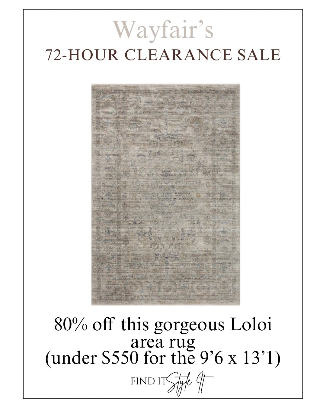 80% off, fast delivery, what more could you ask for? Sale ends November 19th. Other sizes are available as well. 

Wayfair Canada is having a huge 72-hour sale. If you're on the lookout for anything now is your time. Don't wait 🏃🏻‍♀️‍➡️🏃🏻‍♀️‍➡️🏃🏻‍♀️‍➡️

#arearug #homedecor #livingroom #diningroom #neutralhome #wayfair #ltkxwayday #wayfaircahome #loloi #blackfriday #cybermonday #giftguide

#LTKsale #LTKhome