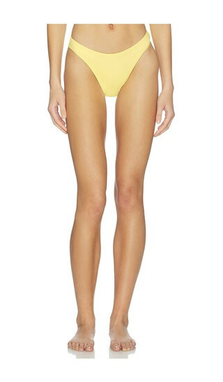 Good American Matte Good Waist Cheeky Bikini Bottom in Yellow. - size XS | Revolve Clothing (Global)