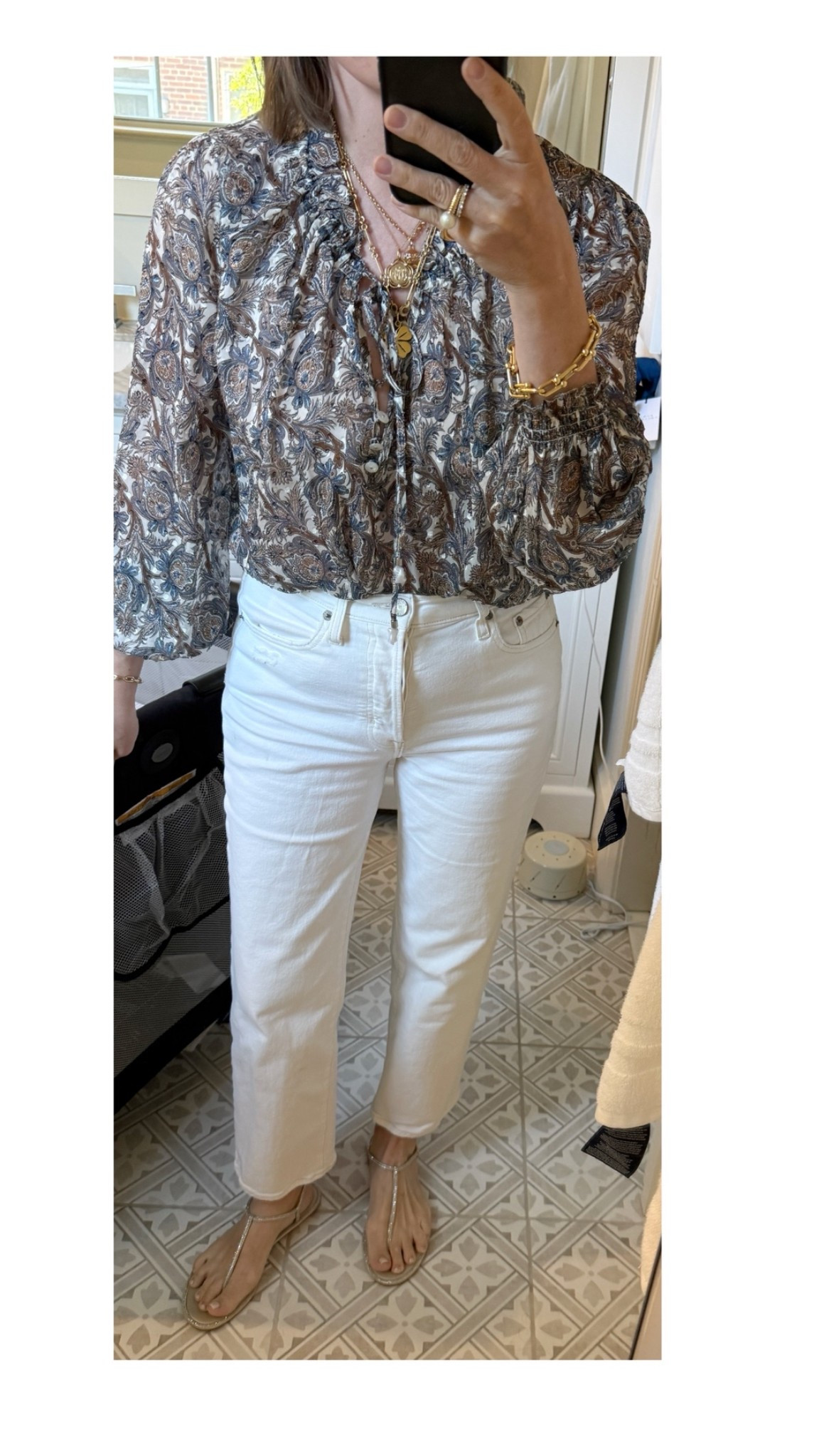 Top: true to size 
Jeans: I wear my larger jean size 26

#LTKootd #LTKPetite