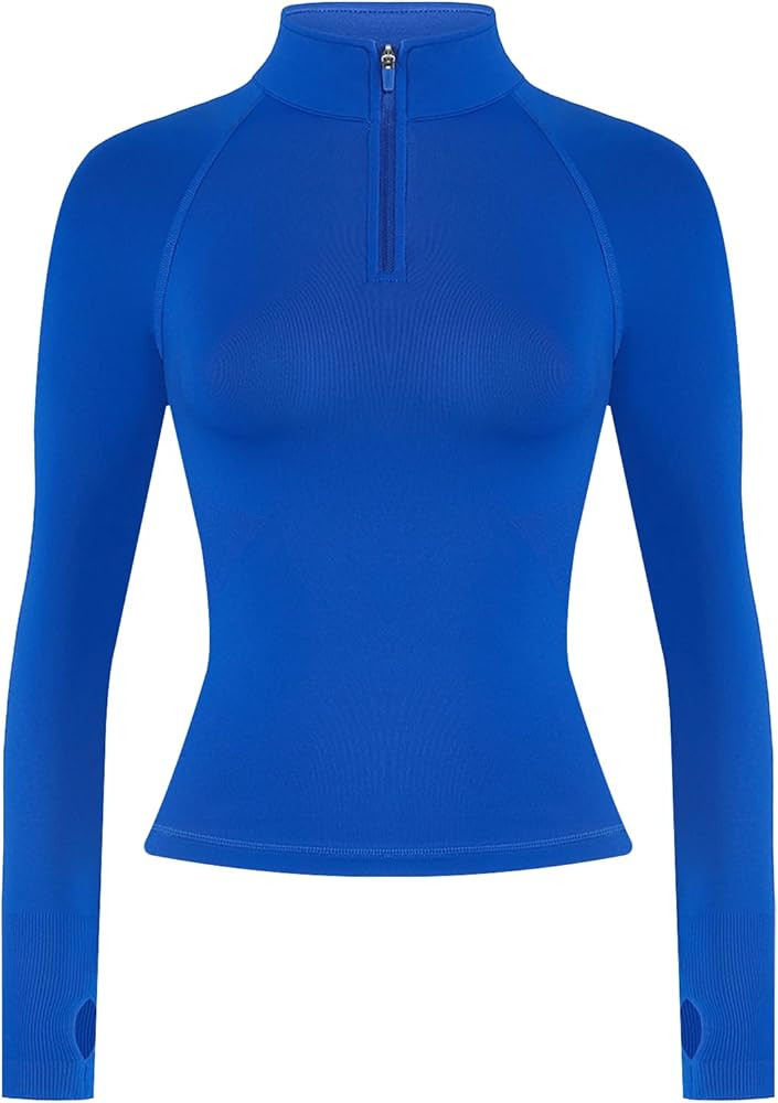 AUROLA Influence Workout Jacket for Women, Half Zip Cropped Slim Fit Long Sleeve Yoga Jackets Ath... | Amazon (US)
