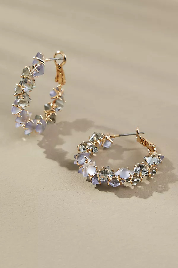 Stone Cluster Hoop Earrings | Anthropologie (US)