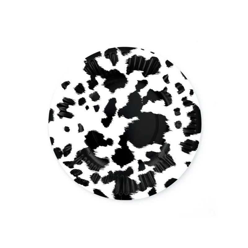 Black Cowhide Dessert Plates Small-8pk JN23 S2094 | Pretty Day