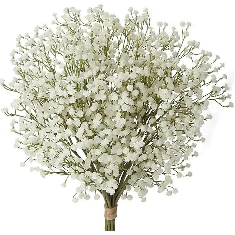 10 Pcs Artificial Flowers Baby's Breath 23.6" Faux Baby Breath Wedding Flower Arrangement Cream H... | Walmart (US)