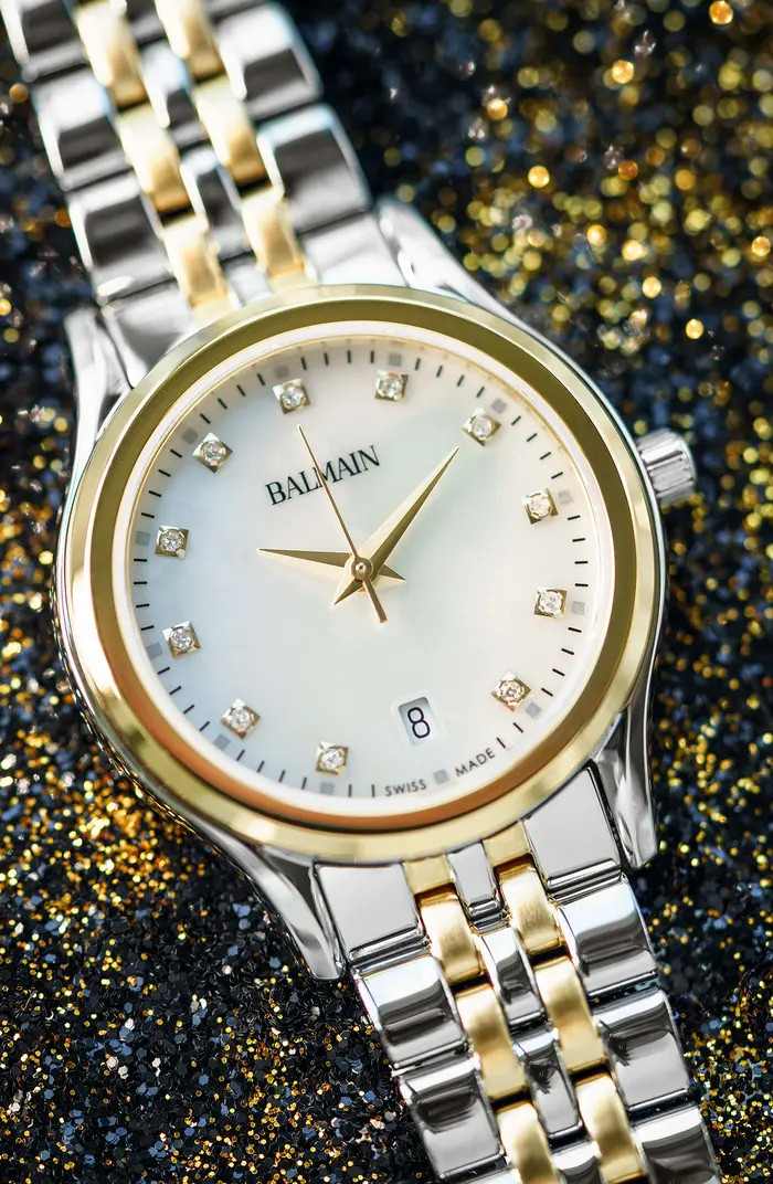 Beleganza Diamond Two-Tone Bracelet Watch, 27.5mm | Nordstrom