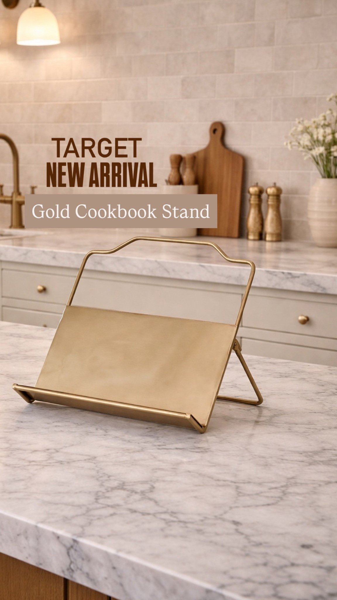 ✨ Target New Arrival ✨
This gold cookbook stand is the perfect mix of pretty + practical for a styled kitchen counter. I love it for propping up recipes, tablets, or even a family calendar while cooking. The warm brass finish adds that effortless McGee & Co–inspired, transitional kitchen look—without the designer price tag.

✔️ sturdy metal
✔️ compact footprint for small counters
✔️ neutral brass that works with marble + wood
✔️ perfect kitchen styling accessory

🔗 Tap to shop this Target find before it sells out

gold cookbook stand, Target kitchen decor, brass cookbook stand, neutral kitchen accessories, kitchen counter styling, modern farmhouse kitchen decor, transitional kitchen decor, affordable kitchen finds, Target home finds, echo show 15 stand, skylight calendar stand 

#LTKHome #LTKSaleAlert