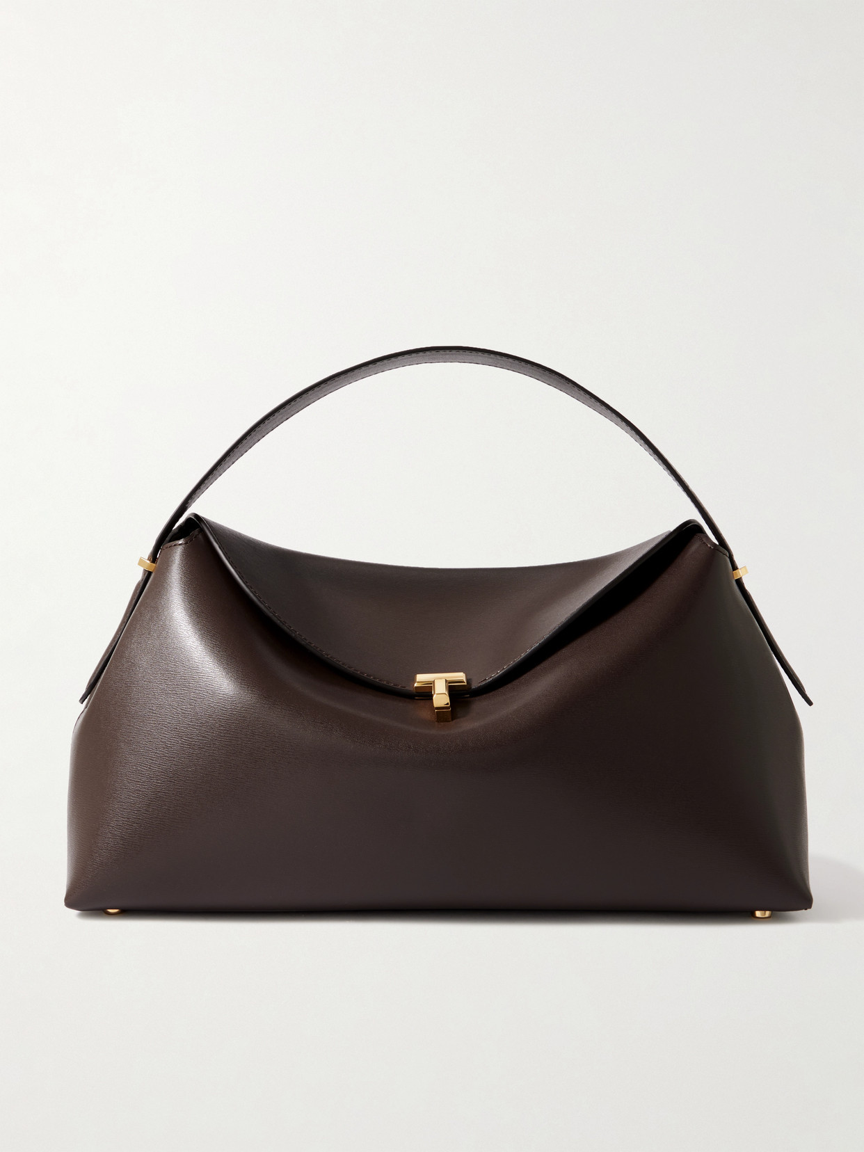 TOTEME - T-lock Leather Shoulder Bag - Brown | NET-A-PORTER (US)