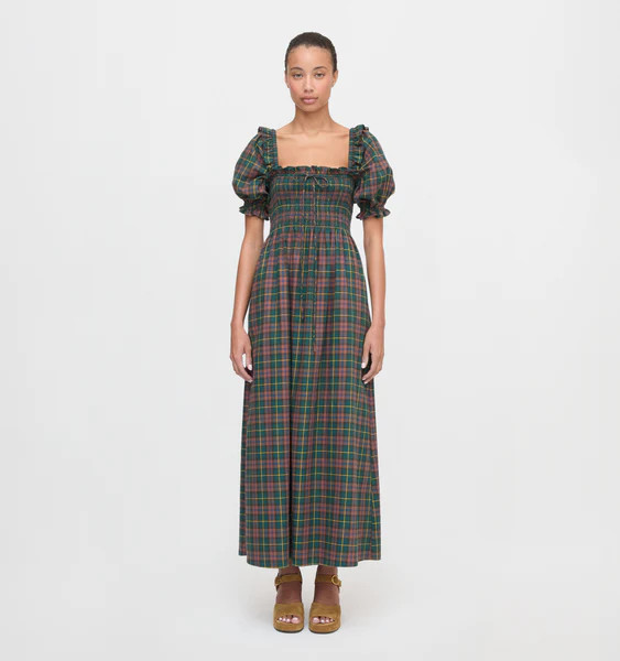 The Scarlett Nap Dress - Chestnut Tartan | Hill House Home US