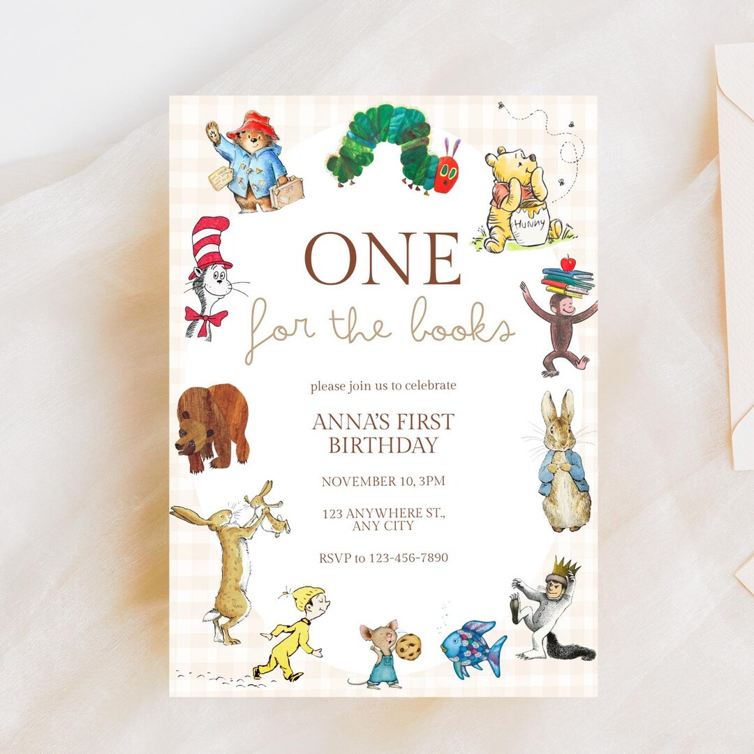 One for the Books First Birthday Invitation | Storybook Birthday Invite | Book Themed First Birth... | Etsy (US)
