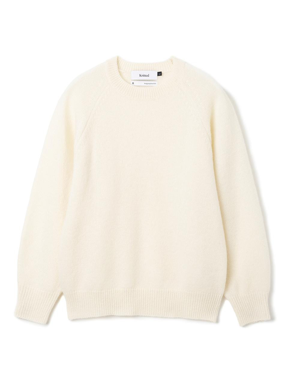 Shaggy Fur Wool Round Neck Knit [Beige] | W Concept (US)