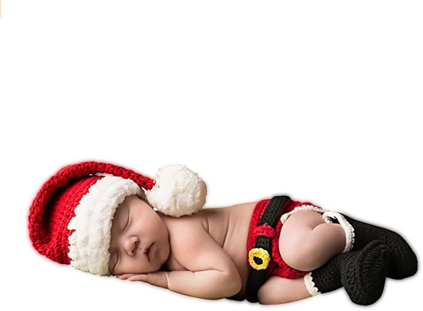 SUNBABY Newborn Baby Christmas Santa Knitted Crochet Photography Prop Costume Outfits | Amazon (US)