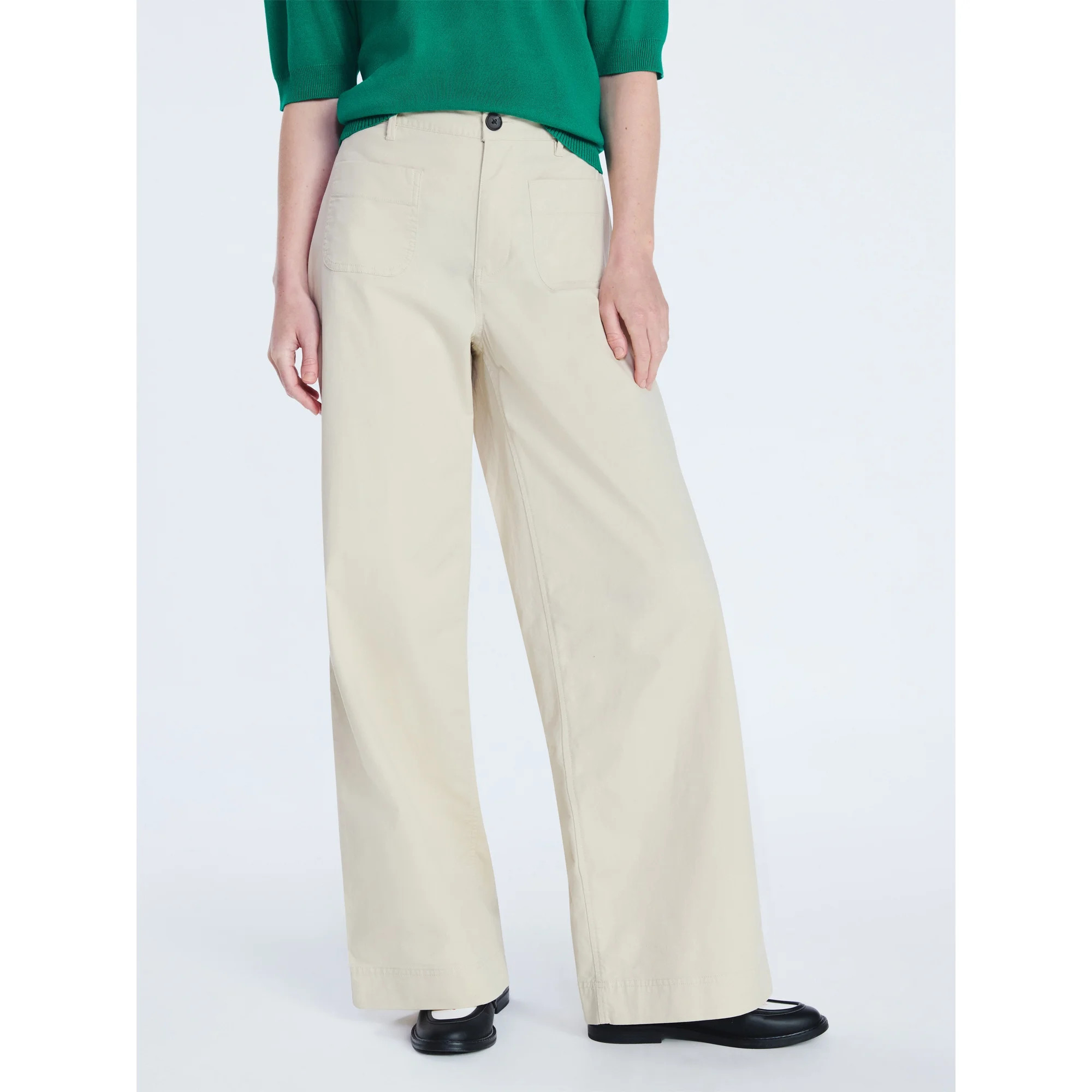 Free Assembly Women's and Women's Plus Patch Pocket Wide Leg Pants, 30”, 32” and 34” Inseam... | Walmart (US)