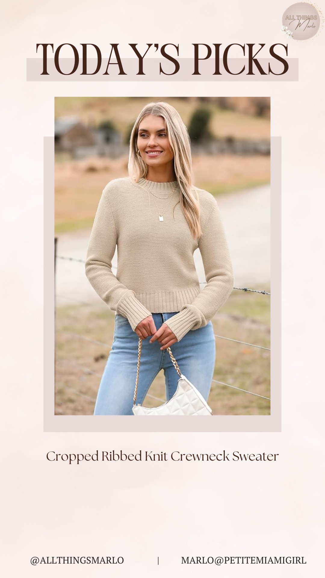 Cropped Ribbed Knit Crewneck Sweater 

 #LTKSeasonal #LTKWorkwear #LTKTravel