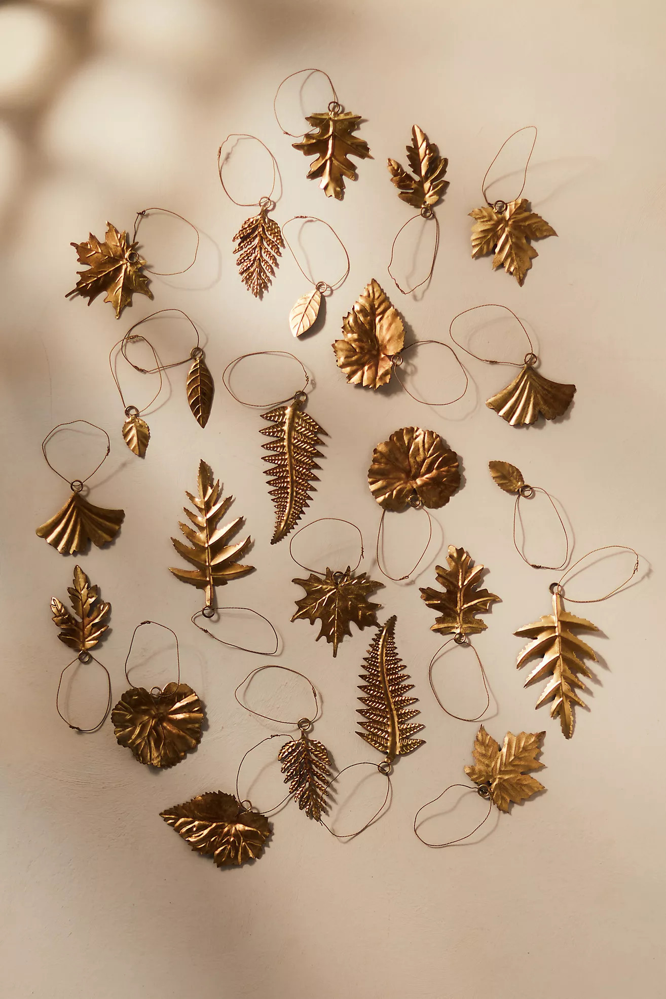 Leafy Brass Ornaments, Set of 24 | Anthropologie (US)