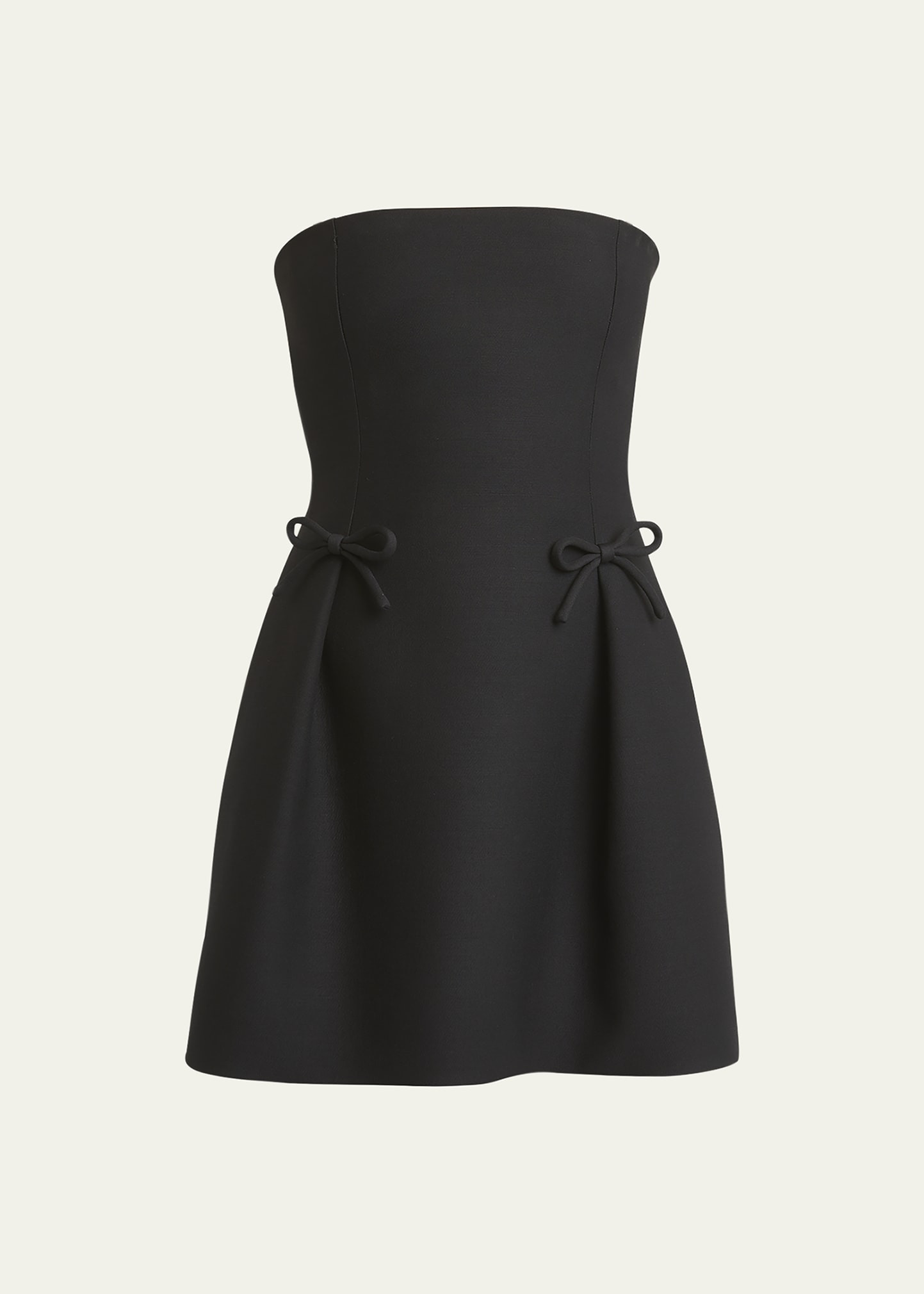 Valentino Garavani Bow Pintuck Strapless Mini Dress | Bergdorf Goodman