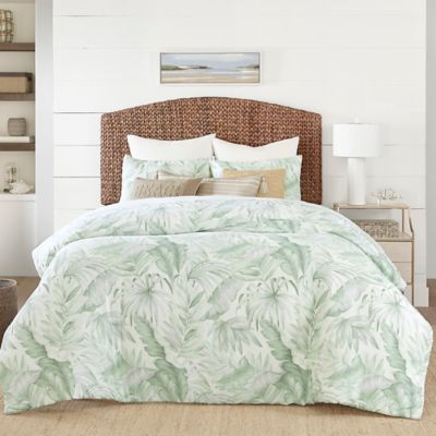 Coastal Living® Green Palm Reversible Full/Queen Comforter Set in Green/Ivory | Bed Bath & Beyond
