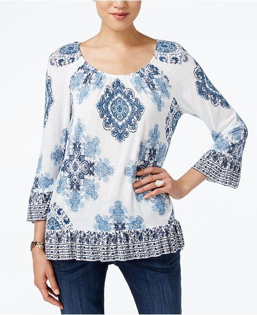I.N.C. Ruffled Peasant Top, Created for Macy's | Macys (US)