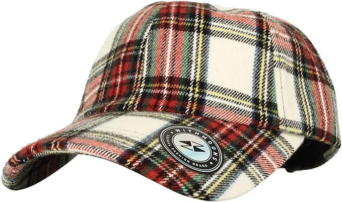WITHMOONS Baseball Cap Tartan Plaid Check Winter Cotton Hat KR11087 | Amazon (US)