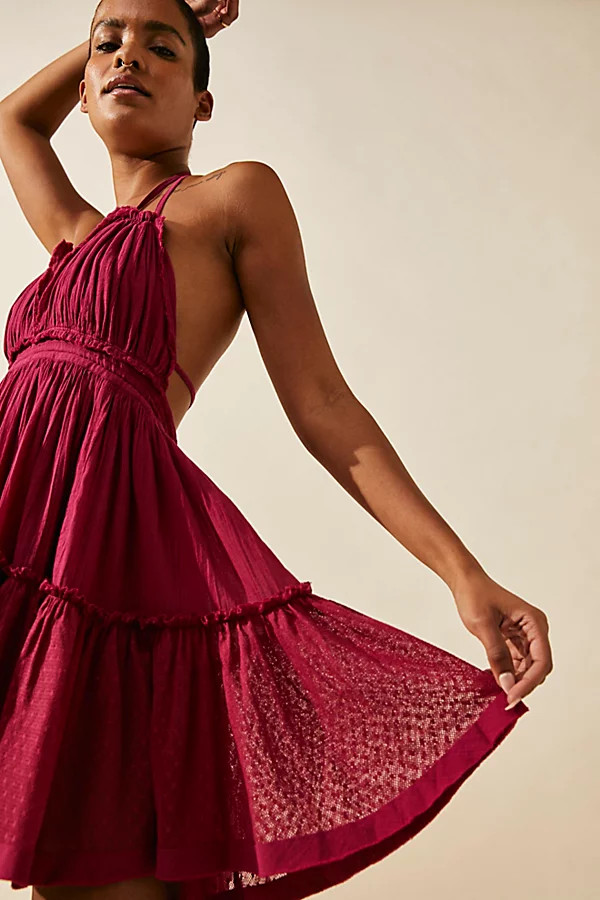 100 Degree Mini Dress by Free People, Cha Cha Cherry, M | Free People (Global - UK&FR Excluded)