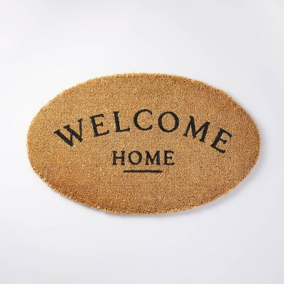 1'7"x2'8" 'Welcome' Home Round Coir Doormat Natural - Threshold™ designed with Studio McGee | Target