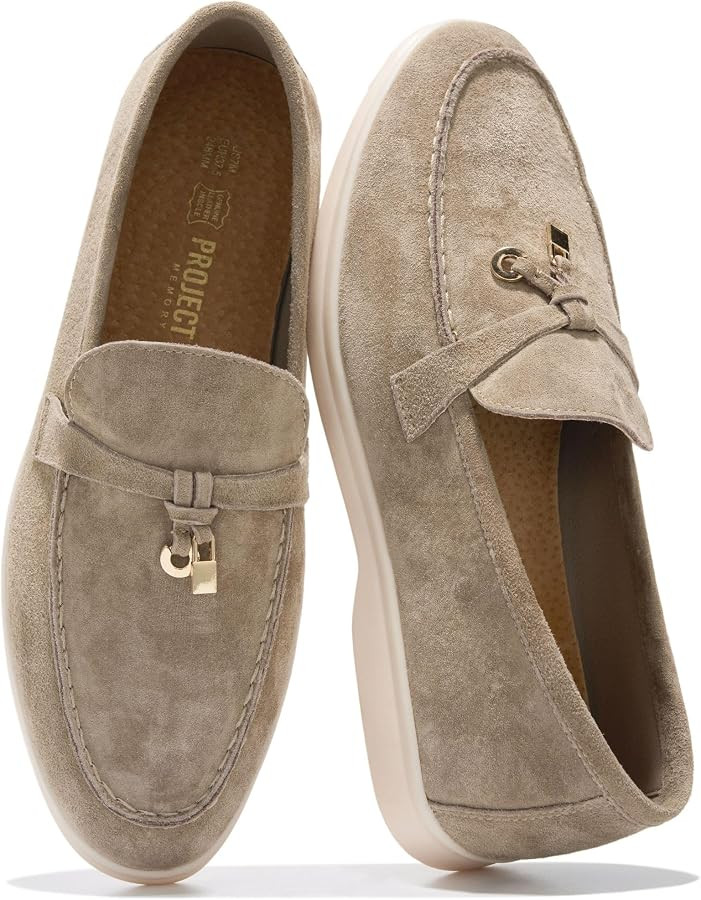Project Cloud 100% Genuine Leather Slip-on Casual Loafers for Women (Iris)     Memory Foam Insole... | Amazon (US)