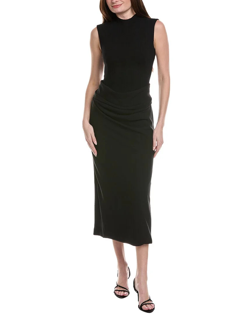 Lela Rose Cummerbund Wool-Blend Dress | Shop Simon