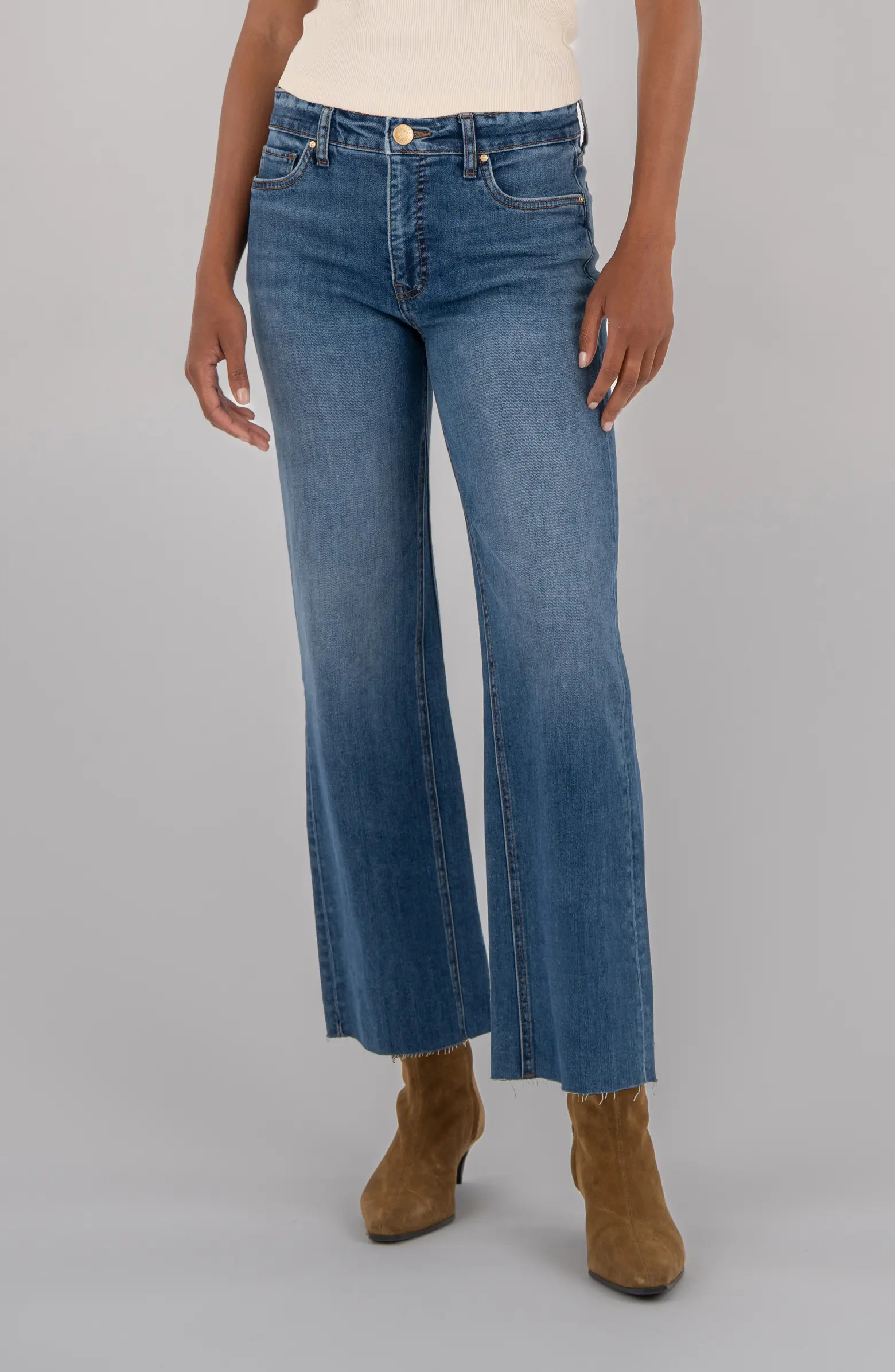 KUT from the Kloth Kelsey Raw Hem Kick Flare Jeans | Nordstrom | Nordstrom