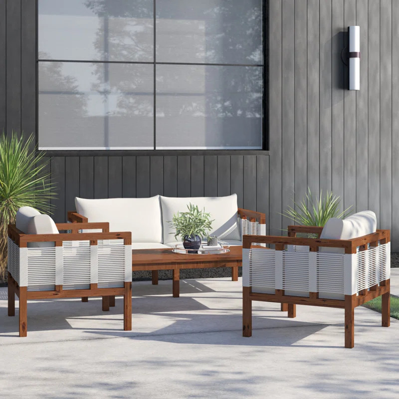 Warner Solid Wood 4 - Person Seating Group | Wayfair North America
