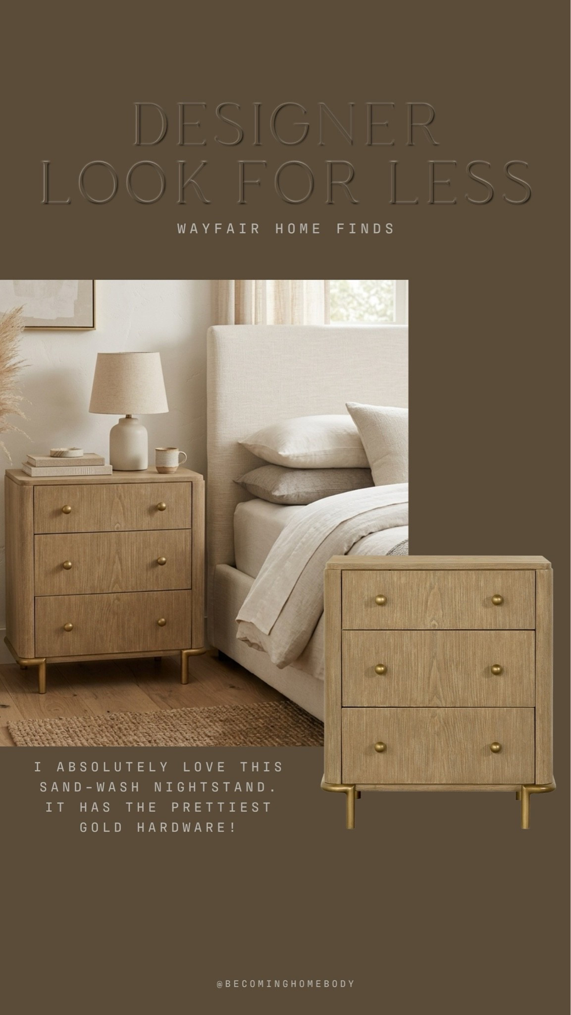 The prettiest dresser from Wayfair is such a good find! 😍 Love the gold hardware!