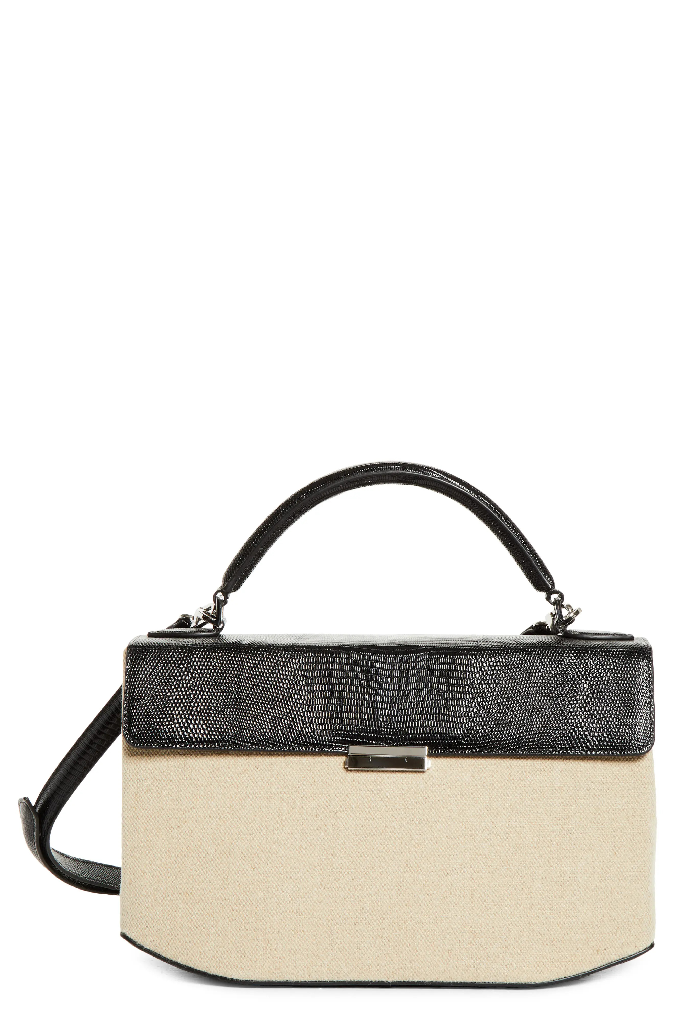 Clip Canvas & Lizard Embossed Leather Top Handle Bag (Women) | Nordstrom | Nordstrom
