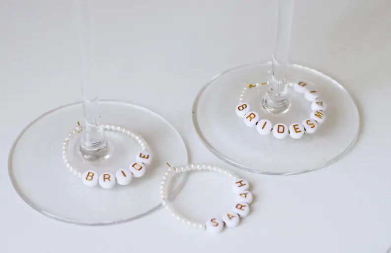 Personalized Name Drink Charms | Wine Glass Charms | Custom Name Glass Charms | Bachelorette Part... | Etsy (US)