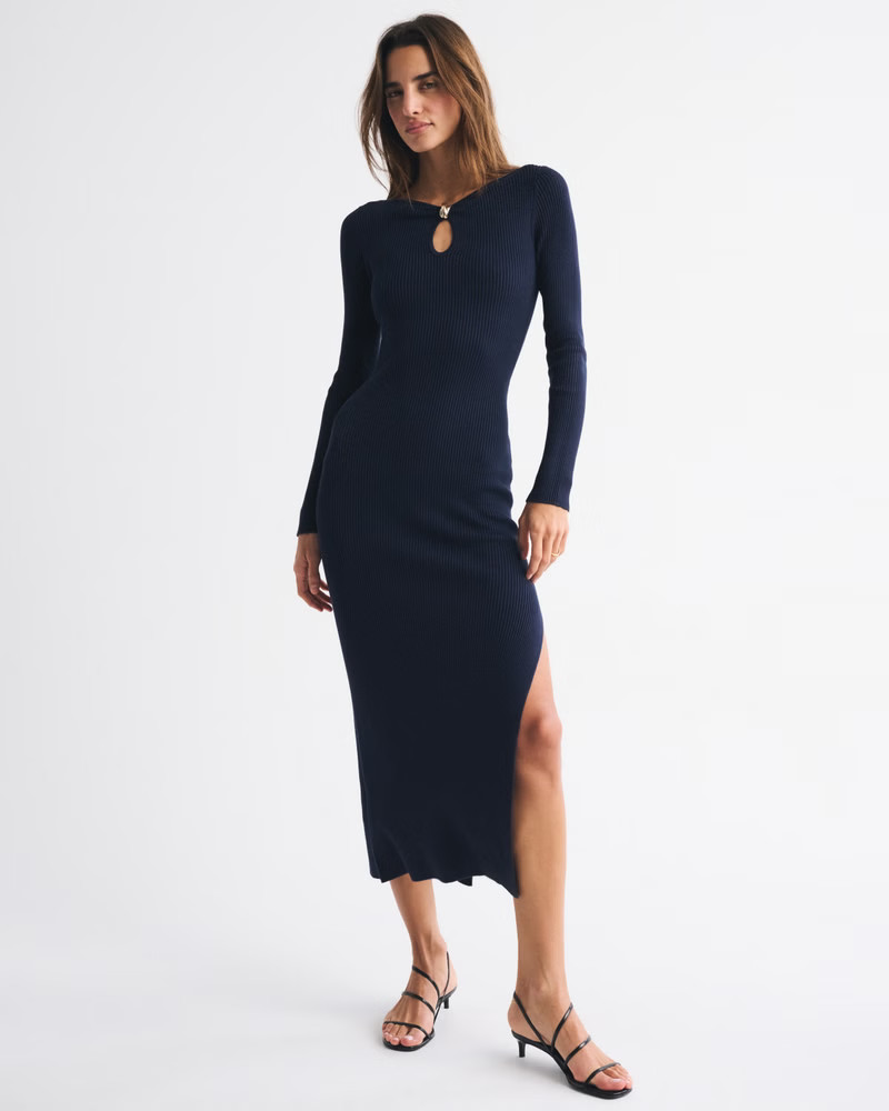Hardware Keyhole Maxi Sweater Dress | Abercrombie & Fitch (US)