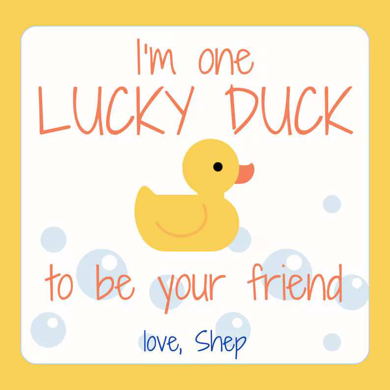 Personalized Valentine's Day Gift Tag Rubber Ducky - Etsy | Etsy (US)