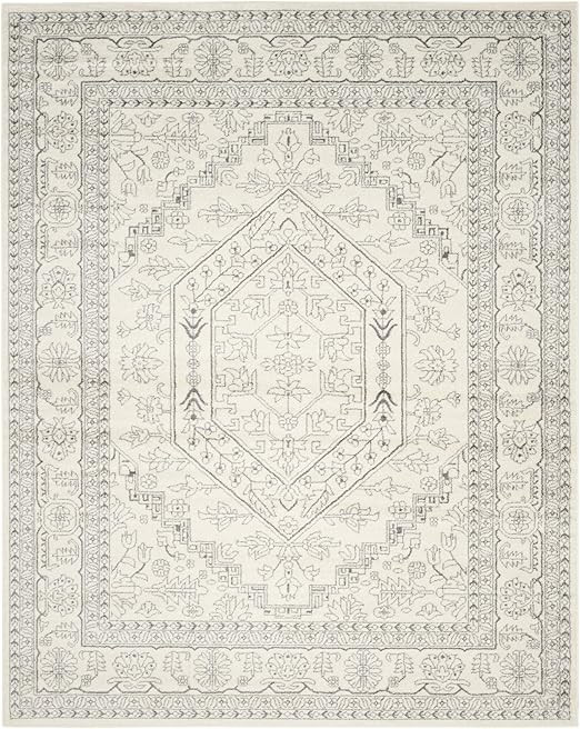 SAFAVIEH Adirondack Collection Area Rug - 8' x 10', Ivory & Silver, Oriental Medallion Design, No... | Amazon (US)