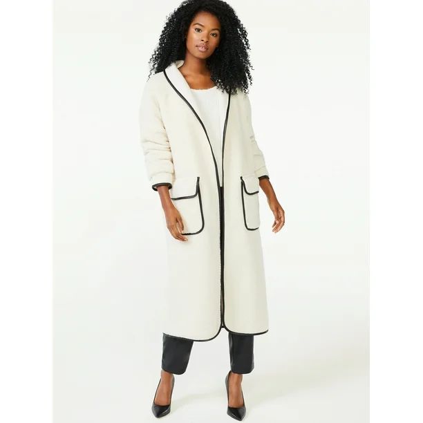 Scoop Women's Faux Sherpa Duster Jacket - Walmart.com | Walmart (US)