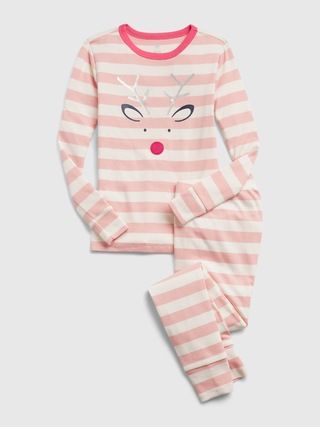 Kids 100% Organic Cotton Holiday Print PJ Set | Gap (US)