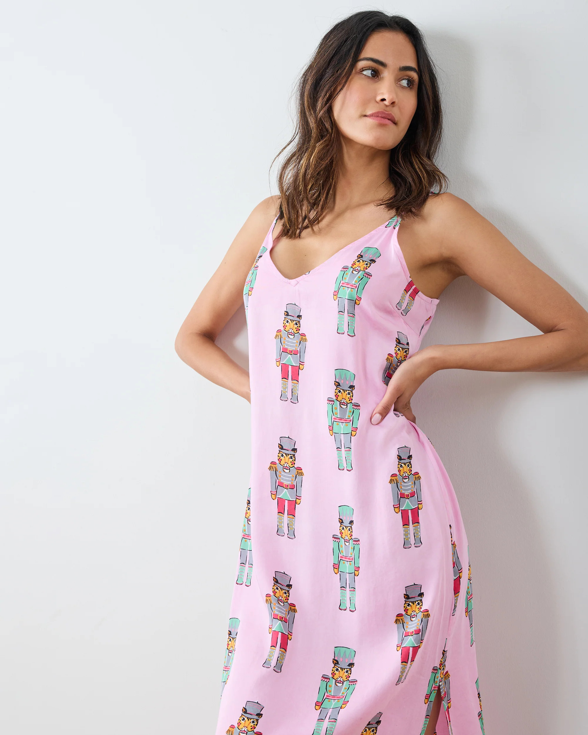 Leopard Nutcrackers - Eco Satin Chic to Sleep Nightie - Pink Candy Can | Printfresh