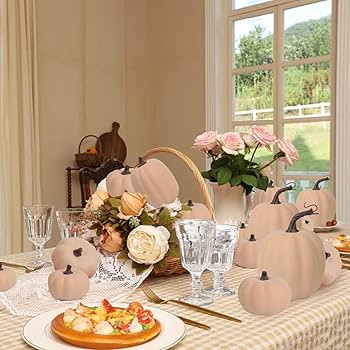 9PCS Fall Pumpkin Decor - Plastic Artificial Fake Pumpkins Used for Home Party Outdoor Decor and ... | Amazon (US)