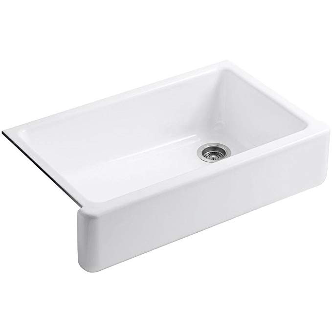KOHLER Whitehaven Farmhouse Sink, Self-Trimming Tall Apron Front, K-6489-0, White | Amazon (US)