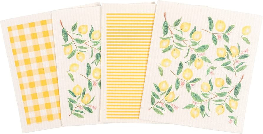 KAF Home Clean It Mixed Swedish Dish Cloths - Set of 4, Reusable, Absorbent Cellulose Sponge Towe... | Amazon (US)
