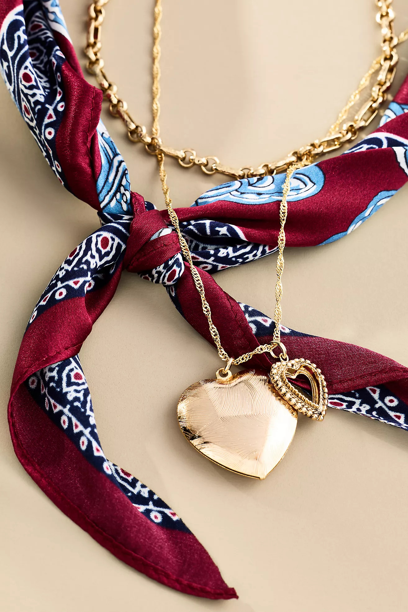 Double-Chain Charmed Scarf Necklace | Anthropologie (US)