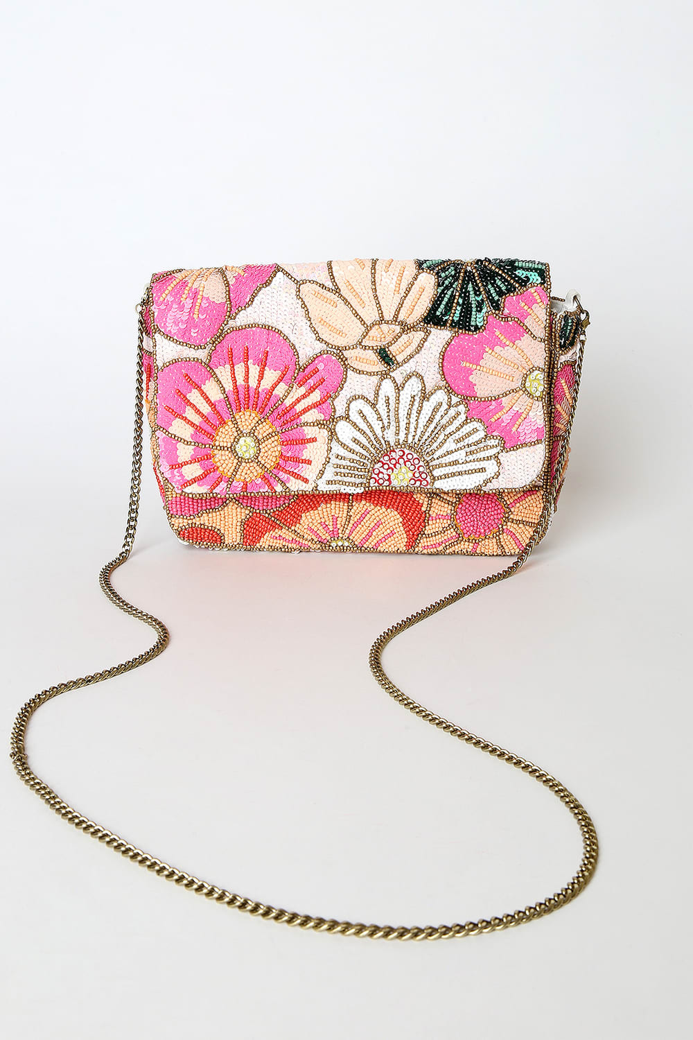 Bloom to Be Pink Multi Sequin Beaded Crossbody Bag | Lulus (US)