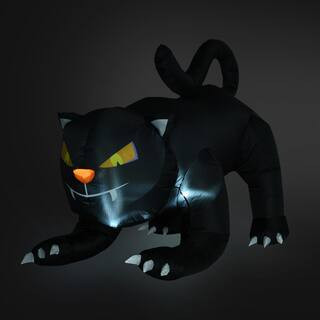 6 ft. LED Giant Creeping Black Cat Halloween Inflatable | The Home Depot
