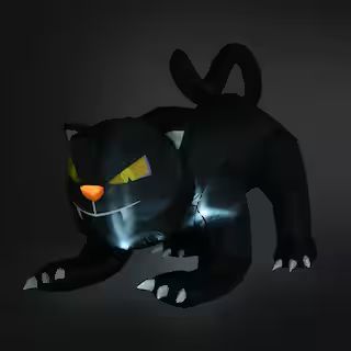 Outsunny 6 ft. LED Giant Creeping Black Cat Halloween Inflatable 830-098 - The Home Depot | The Home Depot