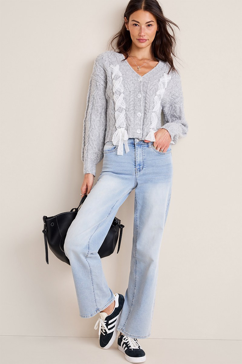 Pam Lace-Up Cardigan | Francesca's